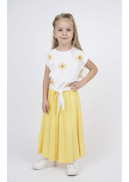 Kız Çocuk Bol Paçalı Beli Lastikli Pantolon