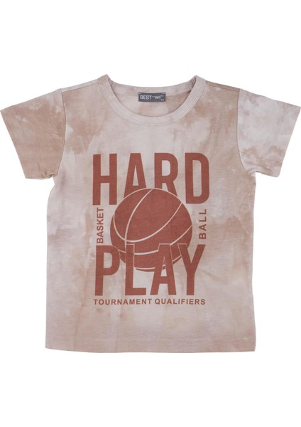 Erkek Çocuk Yıkamalı Baskılı T-Shırt