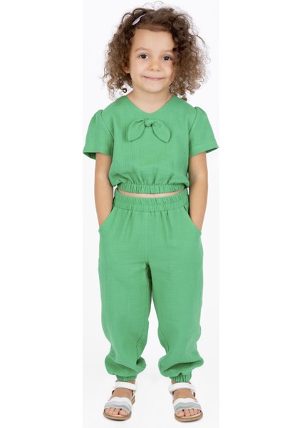 Kız Çocuk Lastikli Jogger Pantolon