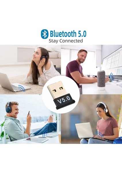 Mini V5.0 USB Bluetooth Dongle 5.0 Bluetooth Adaptör Megamus USB Dongle