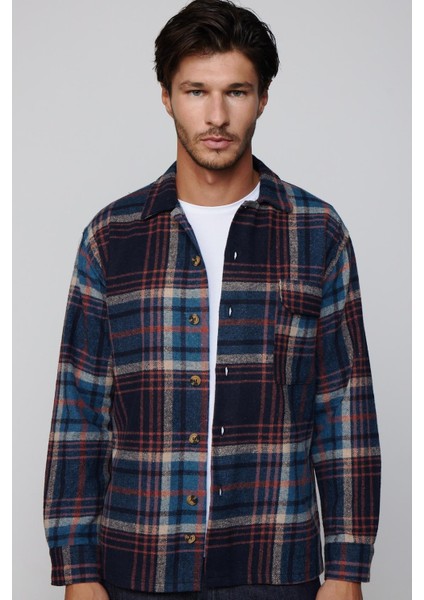 Relax Fit Kışlık Tek Cep Kapaklı Kareli Rahat Kesim Oduncu Kışlık Erkek Gömlek fiyatları