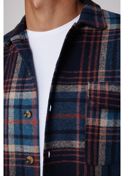 Relax Fit Kışlık Tek Cep Kapaklı Kareli Rahat Kesim Oduncu Kışlık Erkek Gömlek fırsatları