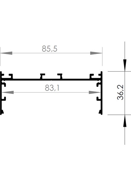 Lineer Sıvaaltı Gömme Pcb LED Profil Armatür 85-36 Mm. fiyatları
