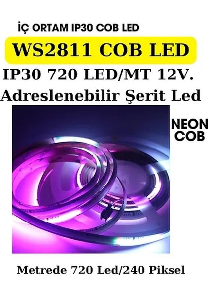 WS2811 720 LED IP30 İç Mekan Magic Cob LED