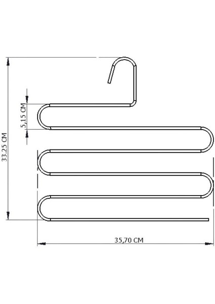 Edora Home 5'li Dolap Içi 5 Katlı Gümüş Pantolon Askılık, Akıllı Dekoratif Askı - Metal Paslanmaz