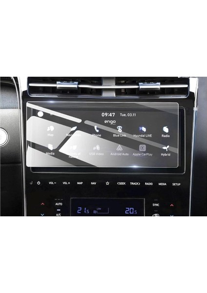 Hyundai Tucson 10.25 Inç Mat Ekran Koruyucu Multimedya 2021 Şeffaf