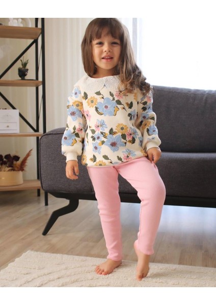 Lolipop Kids Store Çiçekli Taytlı Ikili Takım