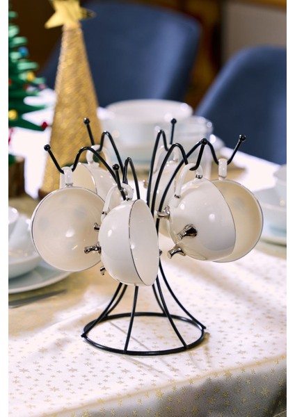 Siyah Dikey 6 Kancalı Bardak, Kupa, Fincan Askılığı - Metal Paslanmaz Mutfak Düzenleyici modelleri