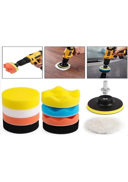 Pasta Cila Polisaj Süngeri Pedi Seti 115 mm Otomotiv Parlatıcı (11 Parça) fiyatları