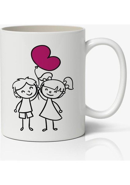 Sevgiliye Özel Sevgililer Günü Baskılı Kupa Bardak Kahve Kupa Bardak Model 2