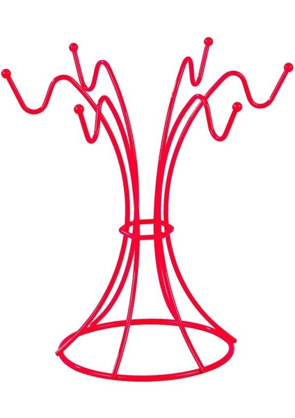 Pembe Dikey 6 Kancalı Bardak, Kupa, Fincan Askılığı - Metal Paslanmaz Mutfak Düzenleyici fiyatları