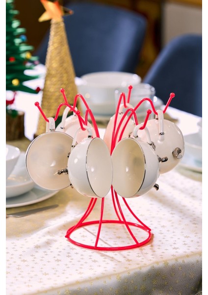 Pembe Dikey 6 Kancalı Bardak, Kupa, Fincan Askılığı - Metal Paslanmaz Mutfak Düzenleyici modelleri