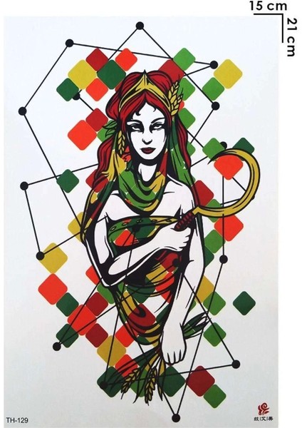 Geçici Savaşçı Kadın Modelli Dövme Tattoo