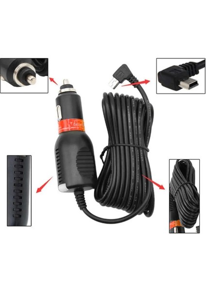 Araç Içi Kamera Için Çakmaklık Adaptörü 12-24V / 5V Mini USB 2A