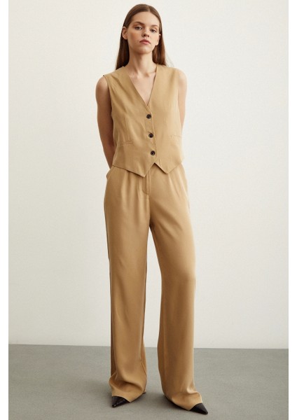 Geniş Paça Pantolon Camel fırsatları