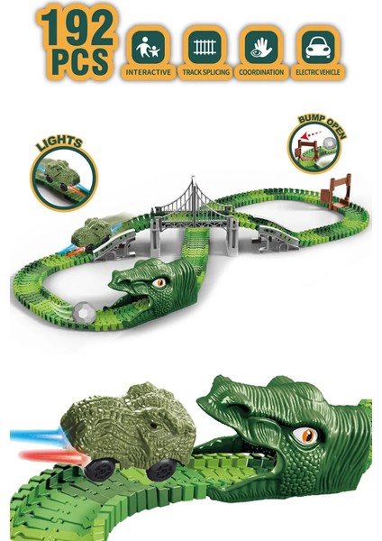 Dinozor Rayları 192 Parça Set - Dinozor Temalı Hareketli Raylar ve Dinozor Araçlı Köprü fiyatları