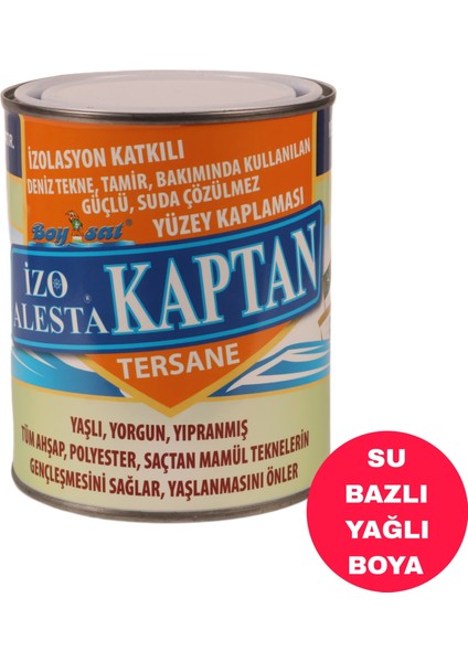 Izo Alesta Kaptan Su Bazlı Tekne Iç ve Dış Cephe Yağlı Boya 2 kg