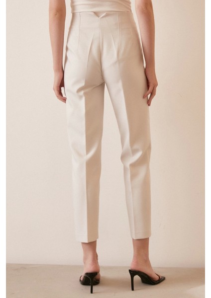 Skinny Kumaş Pantolon Beyaz fırsatları