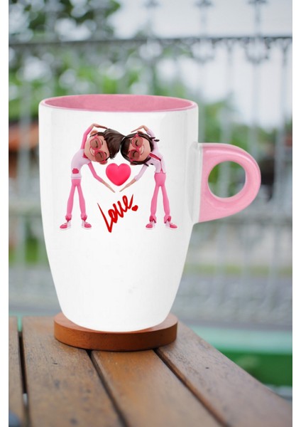 Mutlu Çiftler Love Baskılı Hediye Kupa Bardak Porselen Latte Filtre Kahve Fincanı fiyatları