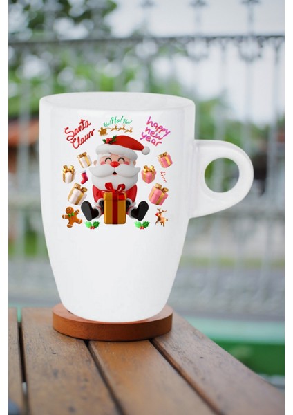 Noel Baba Happy Christmas Baskılı Kupa Bardak Porselen Latte Filtre Kahve Fincanı fiyatları