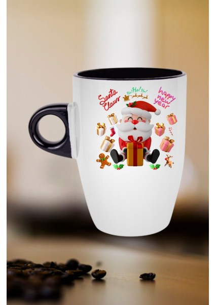 Noel Baba Happy Christmas Baskılı Kupa Bardak Porselen Latte Filtre Kahve Fincanı