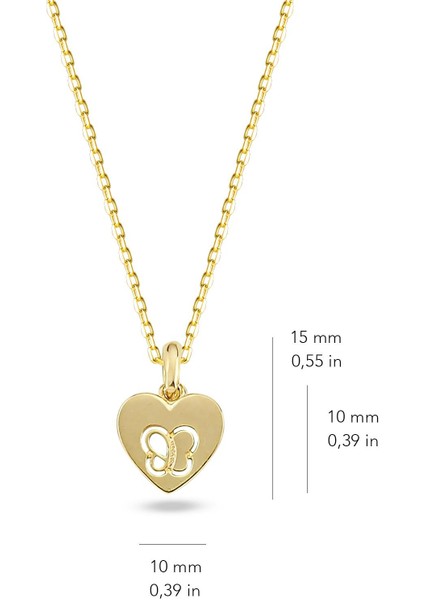 14 Ayar Altın Kelebekli Kalp Kolye 1,88 gr fiyatları