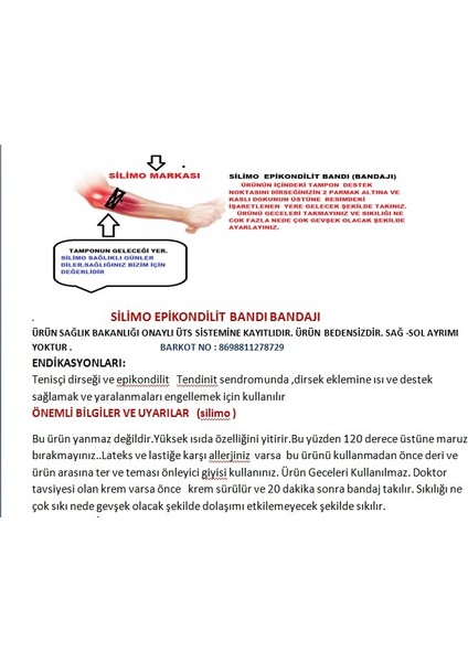 Epikondilit Bandajı Destekli Tenisçi Golfçü Dirseği indirimleri