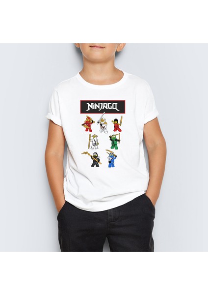 Ninjago Baskılı Unisex Çocuk Tişört T-Shirt Mr-01
