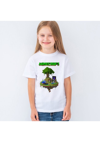 Minecraft Baskılı Unisex Çocuk Tişört T-Shirt Mr-11 fiyatları