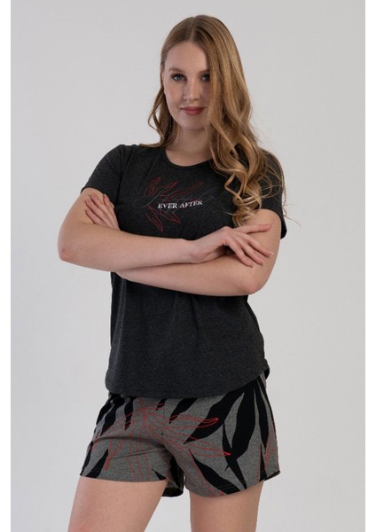 Kadın Kısa Kol Şortlu Pijama Takım