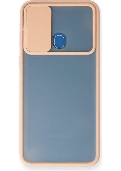 Samsung Galaxy M31 Kılıf Palm Buzlu Kamera Sürgülü Silikon - Pembe