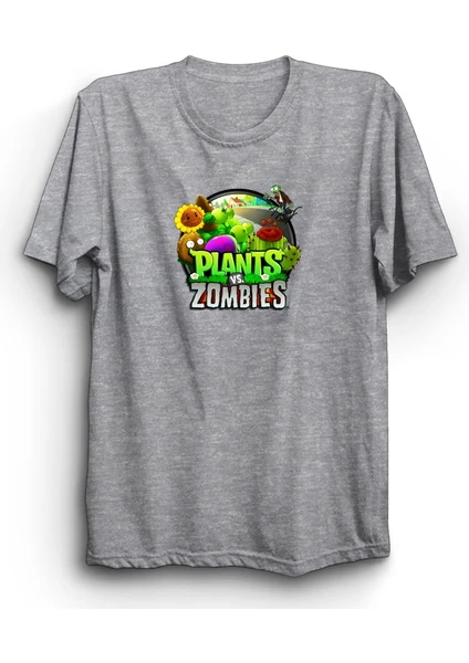 The Fame Plants Vs. Zombies, Bitkiler ve Zombiler, Karakterli Logo, Oyun, Game Tişört