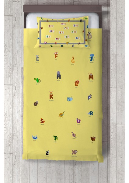 alfabe Öğretici Çocuk Odası Yatak Örtüsü TLAY-108