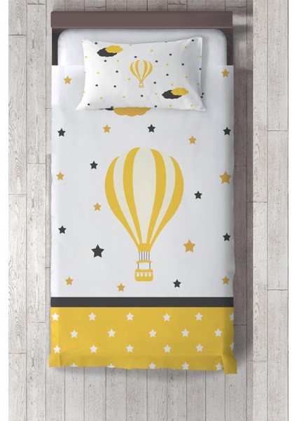 gri Uçan Balon Çocuk ve Bebek Yatak Örtüsü TLAY-127