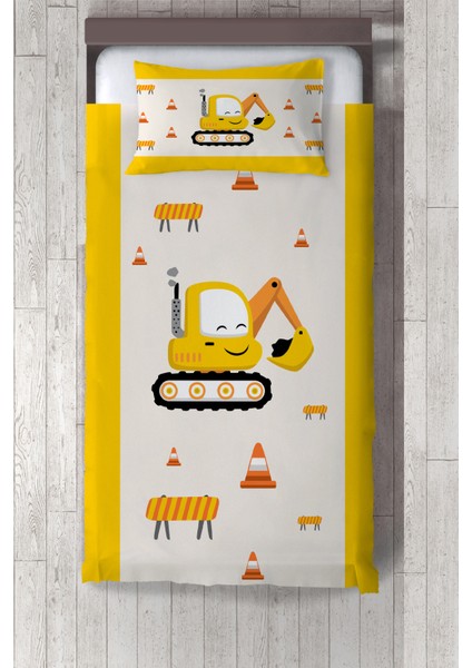 sevimli Iş Arabaları Çocuk Odası Yatak Örtüsü TLAY-197