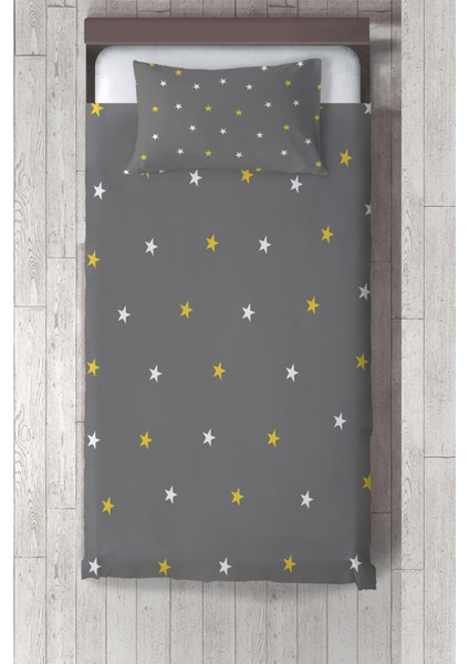 Sarı ve Beyaz yıldızlı Yatak Örtüsü TLAY-256
