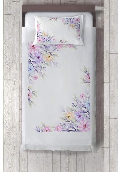 soft Çiçek Desenli Yatak Örtüsü TLAY-249