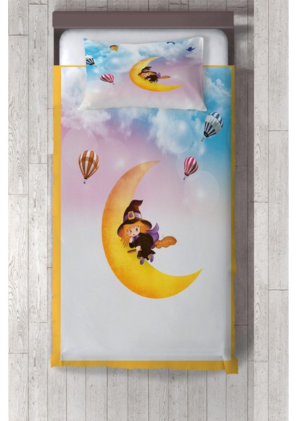 çocuk ve Bebek Odası Minik Cadı Desen Yatak Örtüsü TLAY-162