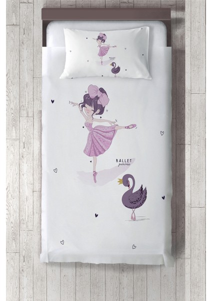 balerinli Kuğu Desenli Yatak Örtüsü TLAY-290