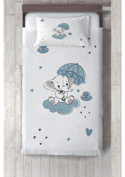 şemsiyeli Fil Desenli yatak Örtüsü TLAY-269