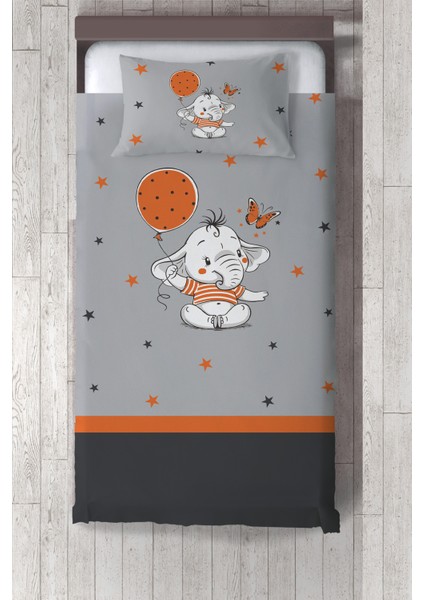turuncu Balon Çocuk ve Bebek Odası Yatak Örtüsü TLAY-140