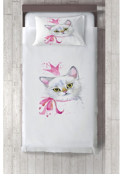 kedi Desenli Çocuk ve Bebek Odası Yatak Örtüsü TLAY-234