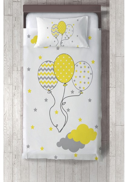 balonlar Desenli Çocuk Odası Yatak Örtüsü TLAY-199