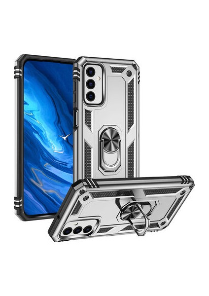 Samsung Galaxy M23 Çift Katmanlı ve Yüzüklü Tam Koruma Vega Premium Kılıf