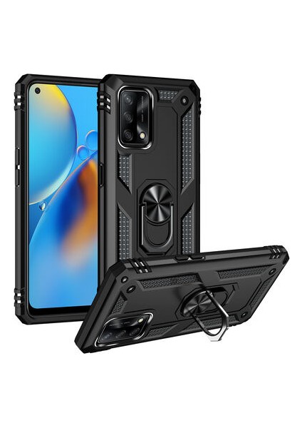 Oppo A74 4G Çift Katmanlı ve Yüzüklü Tam Koruma Vega Premium Kılıf