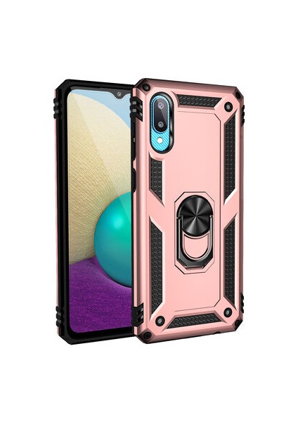 Samsung Galaxy A02 Kılıf Tam Koruma Çift Katmanlı Ibiza Sert Silikon Kapak