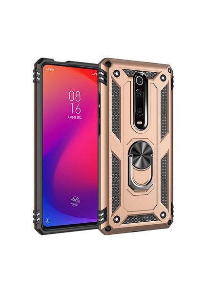 Xiaomi Mi 9T Çift Katmanlı ve Yüzüklü Tam Koruma Vega Premium Kılıf