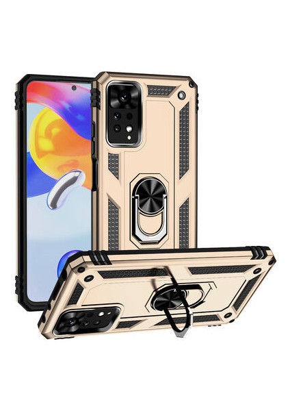 Redmi Note 11 Pro 5G Çift Katmanlı ve Yüzüklü Tam Koruma Vega Premium Kılıf