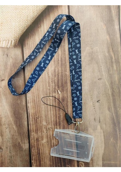 Fizik Bilim E=mc2 Lacivert Kart Askısı Yaka Kartı Boyun Askı Ipi Telefon Askısı