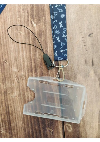 Fizik Bilim E=mc2 Lacivert Kart Askısı Yaka Kartı Boyun Askı Ipi Telefon Askısı modelleri